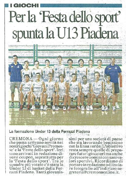 Under 13 su la Provincia